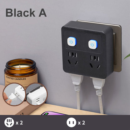 2 Pack Multi-Function Socket Converter with Night Light