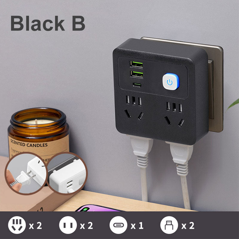 2 Pack Multi-Function Socket Converter with Night Light