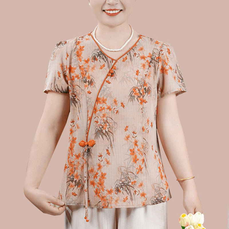 Traditional Chinese Blouse & Pants Set for Women